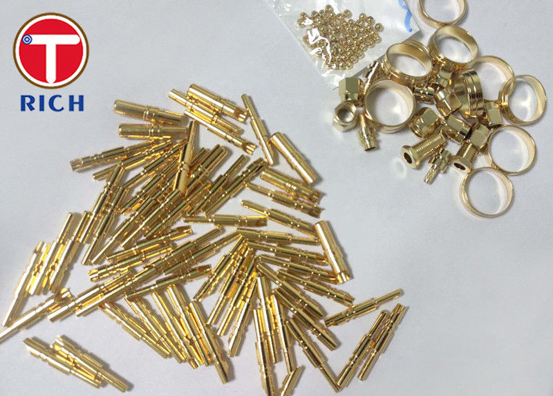 Barrel Plating Processing CNC Brass Parts Connector Probe Copper Needle Brass Bed Parts